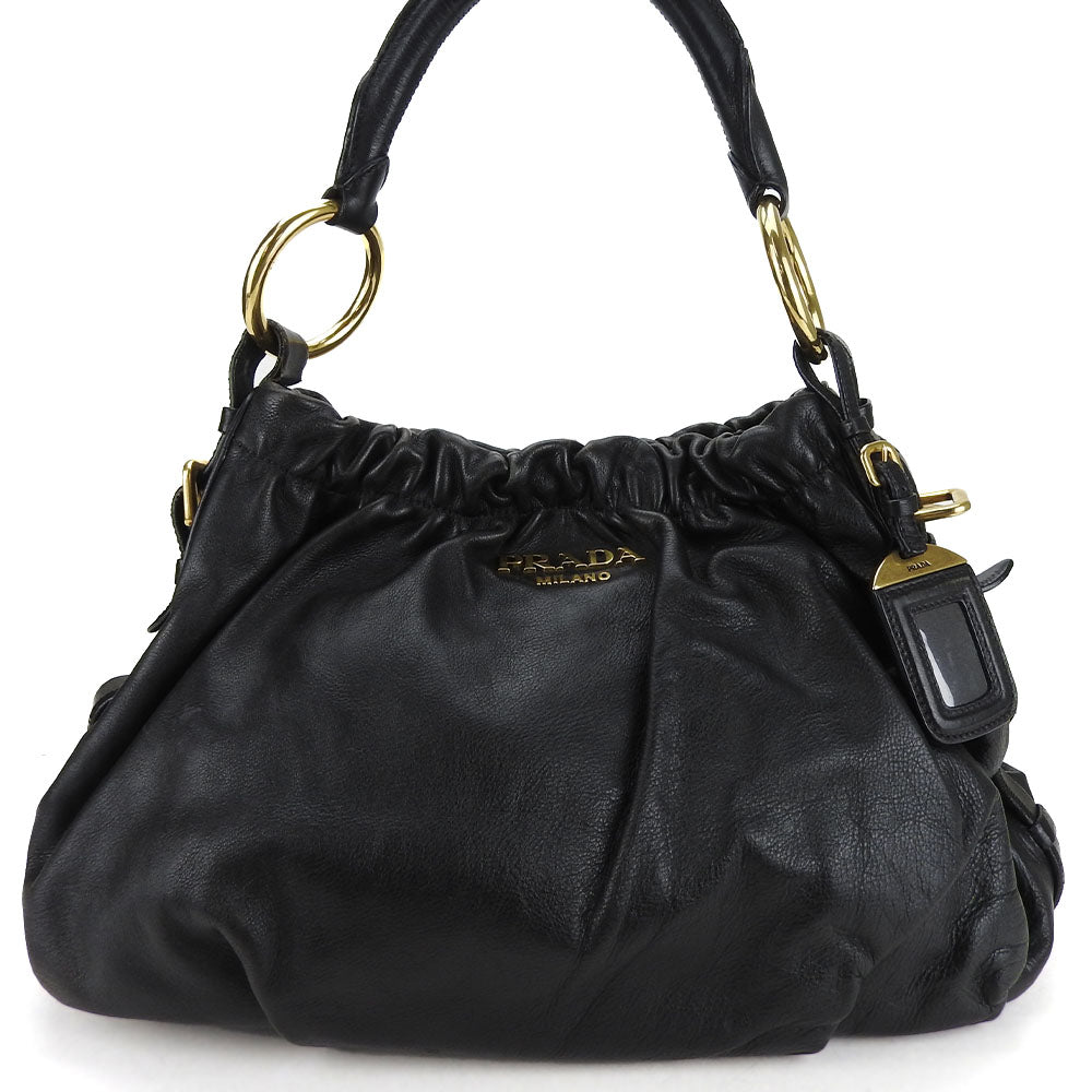 Prada Leather Shoulder Bag Black