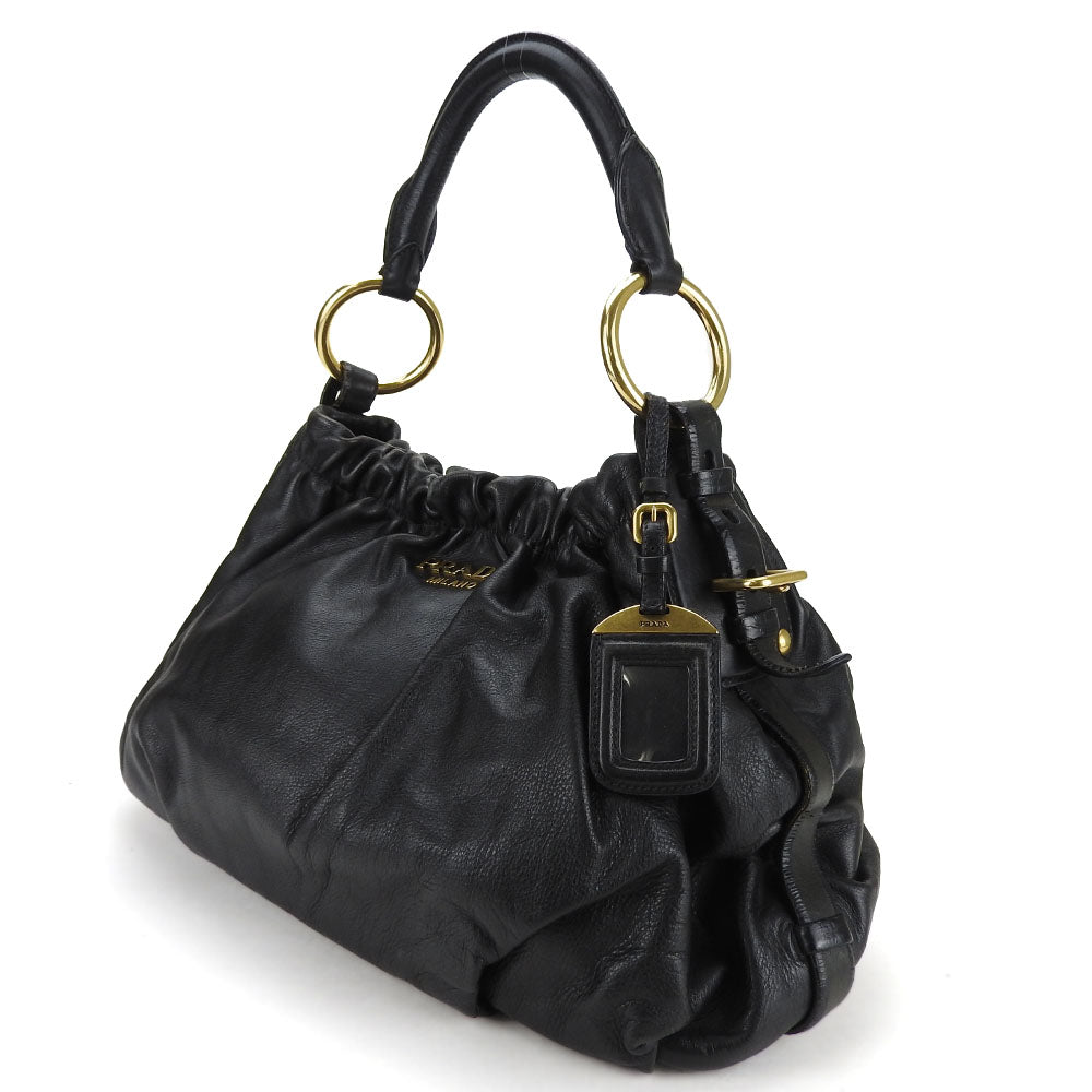 Prada Leather Shoulder Bag Black