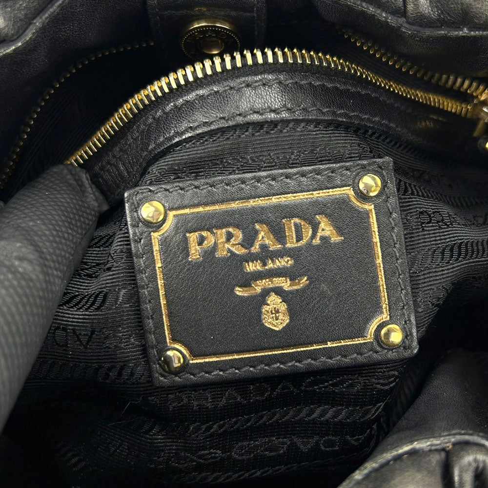 Prada Leather Shoulder Bag Black