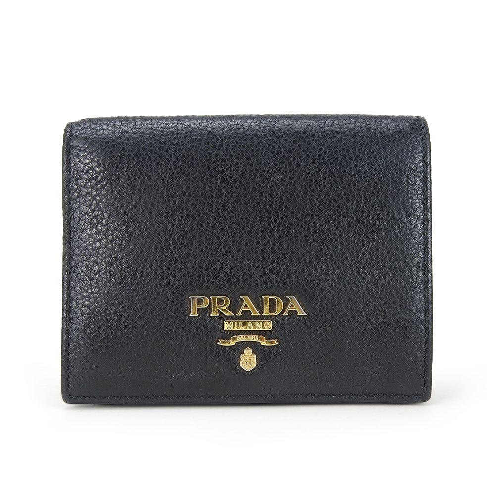 Prada Leather Bifold Wallet Black