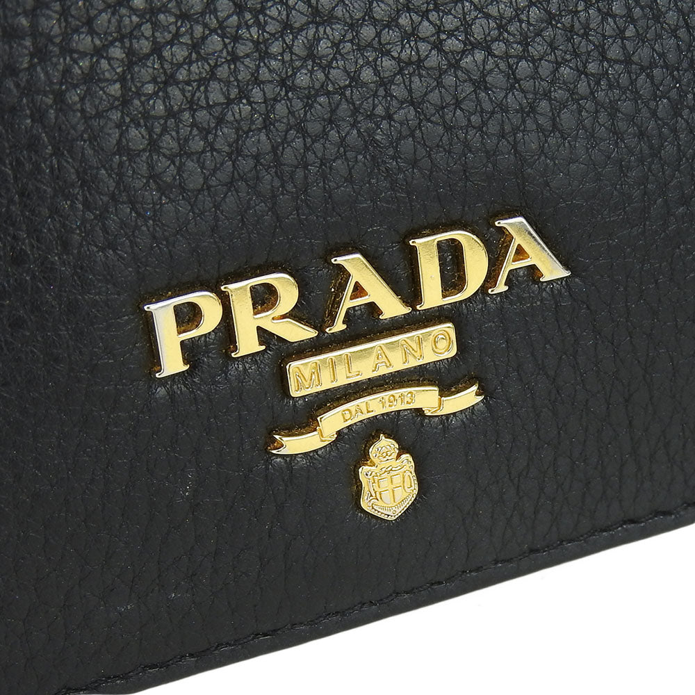 Prada Leather Bifold Wallet Black