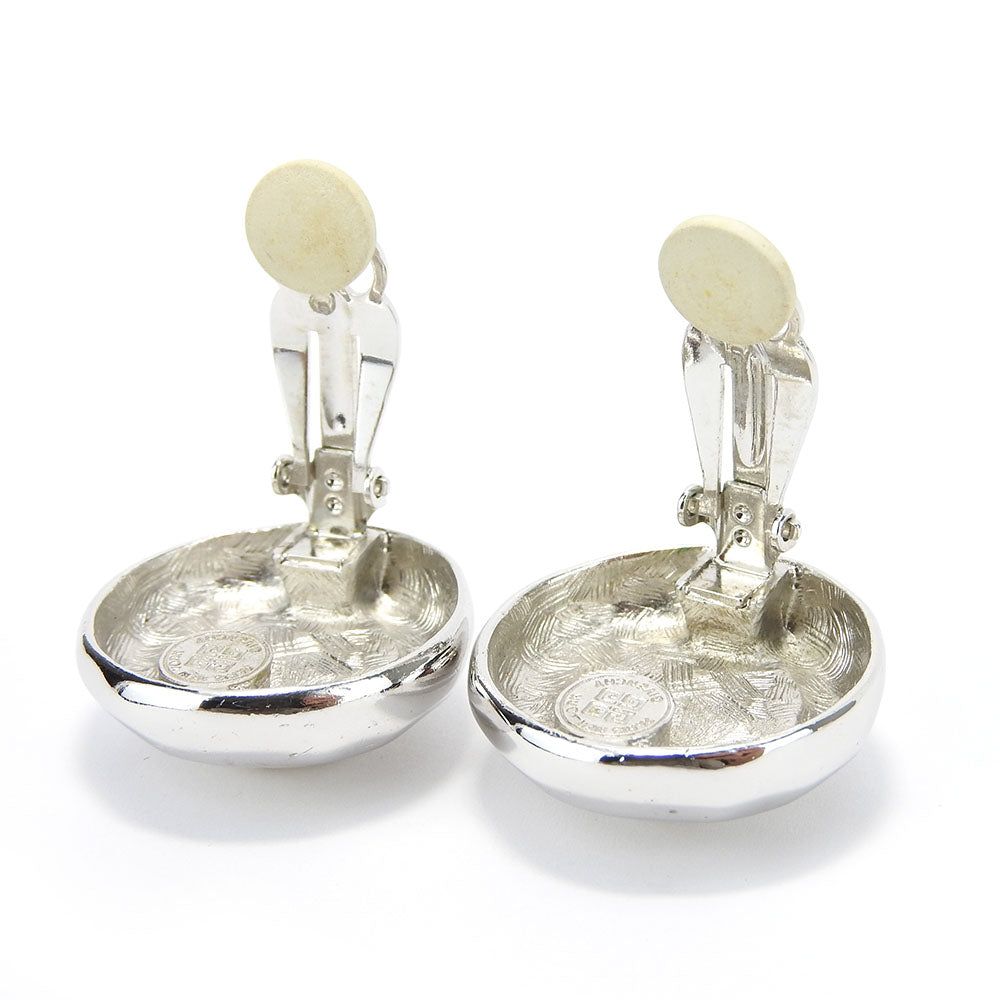 Givenchy Silver Metal Earrings with Faux Pearl