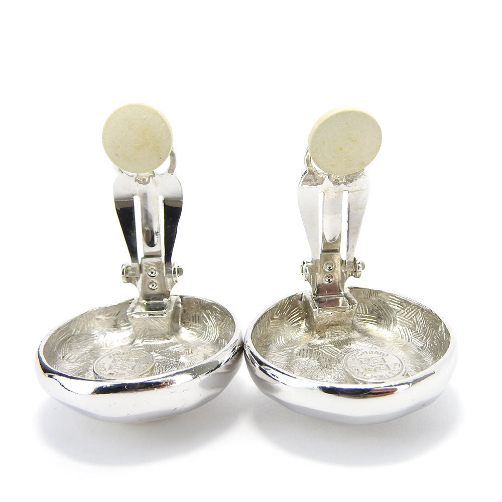 Givenchy Silver Metal Earrings with Faux Pearl