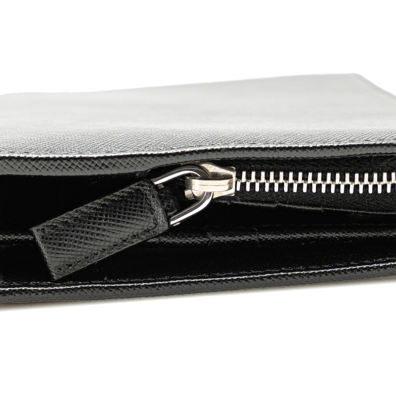 Prada Leather Long Wallet Black