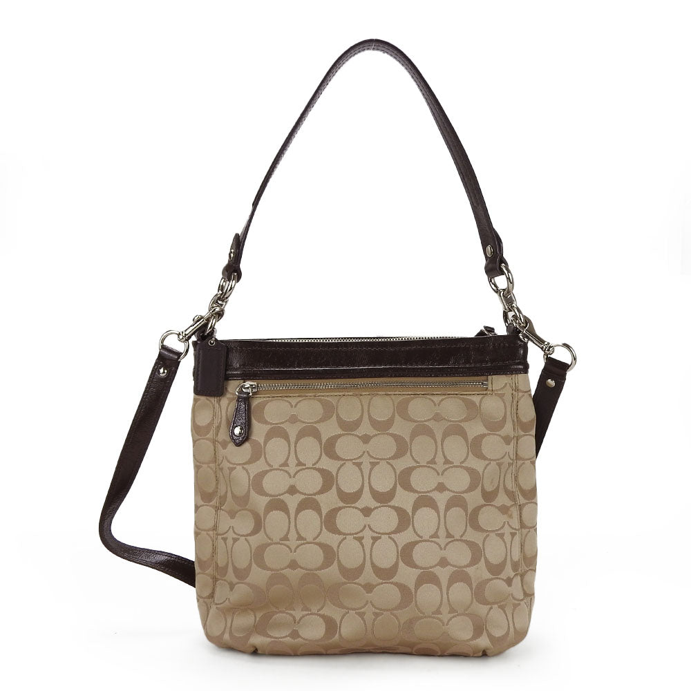 Coach F20111 Canvas Patent Leather Shoulder Bag