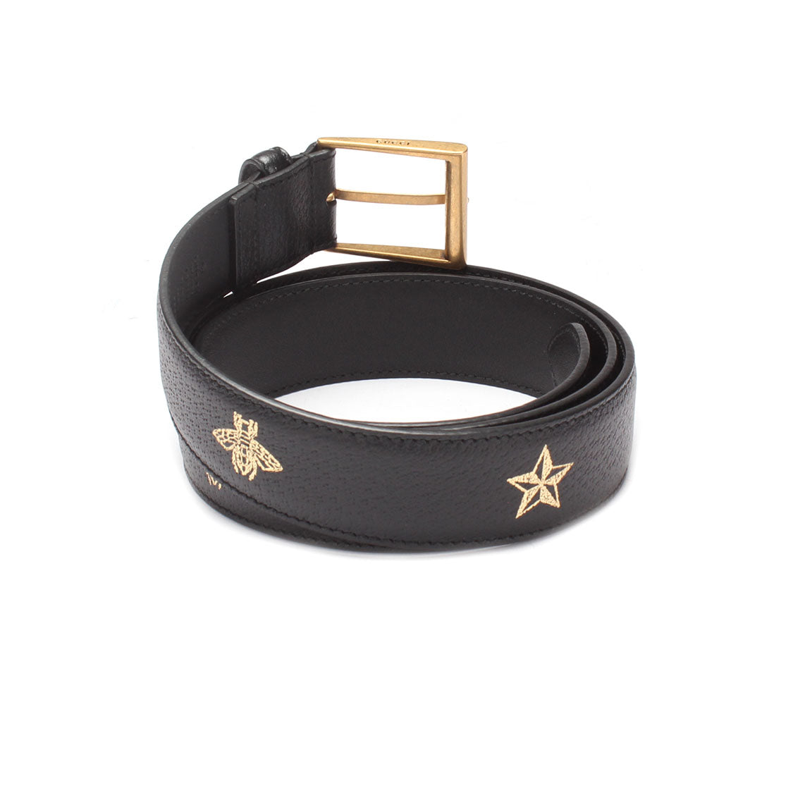 Leather Bees and Stars Belt