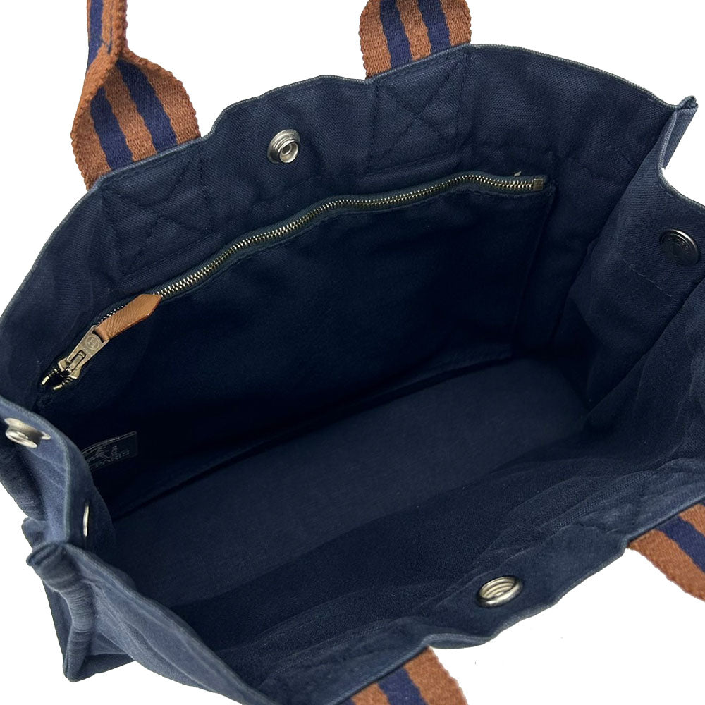 Hermes Canvas Tote Bag Fool Toe PM Navy