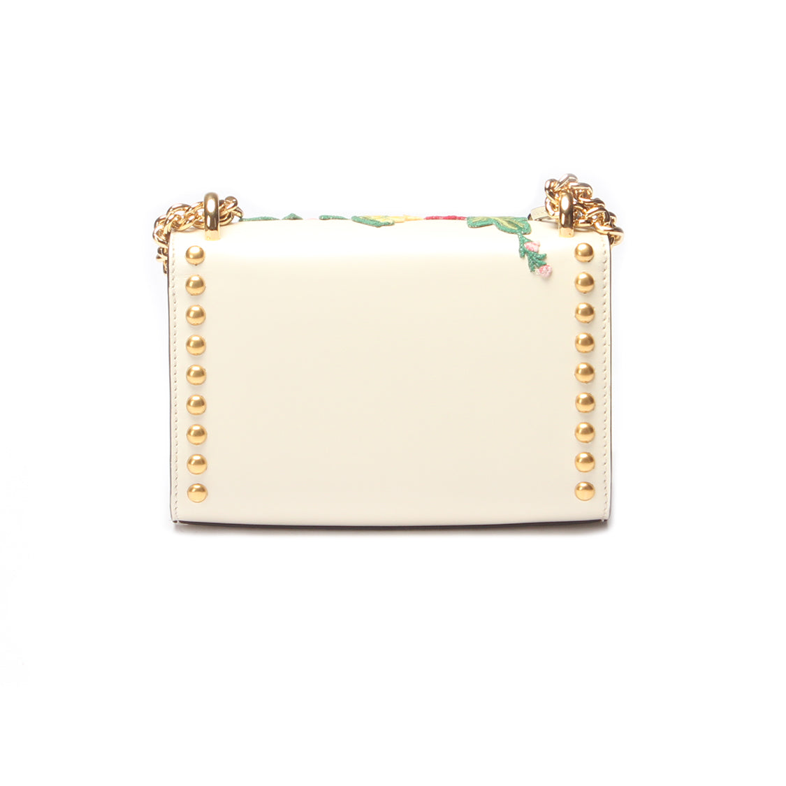 Floral Studded Padlock Shoulder Bag