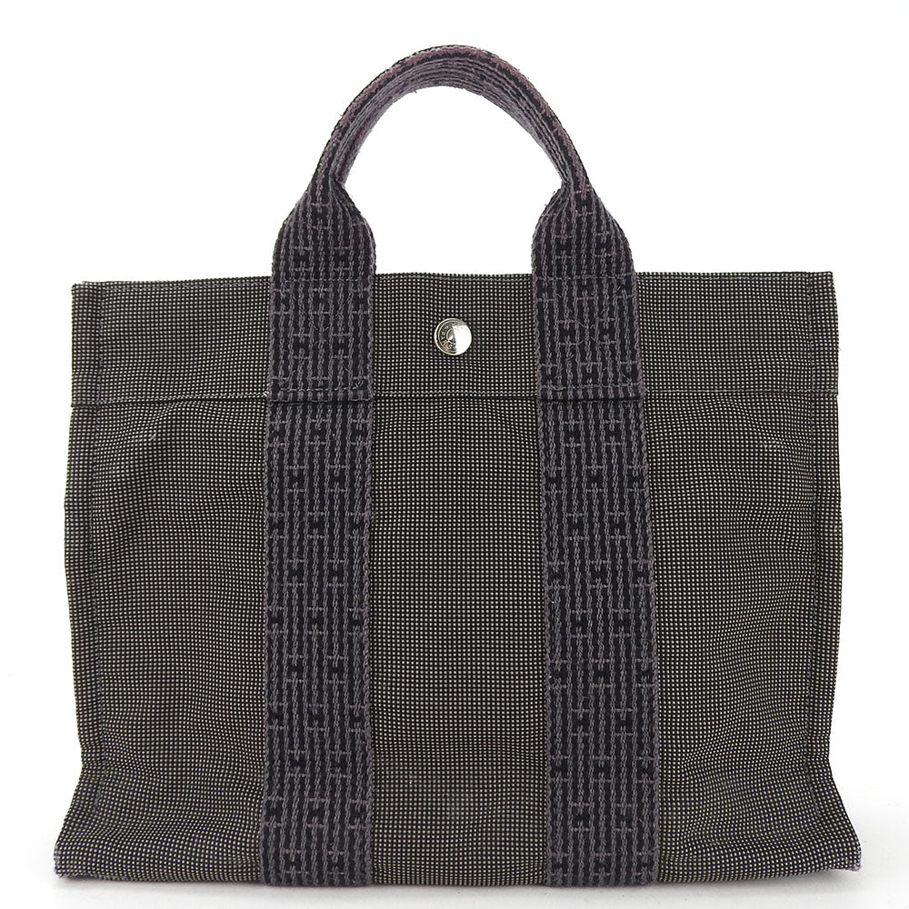 Hermes Canvas Tote Bag PM Her Line Gray