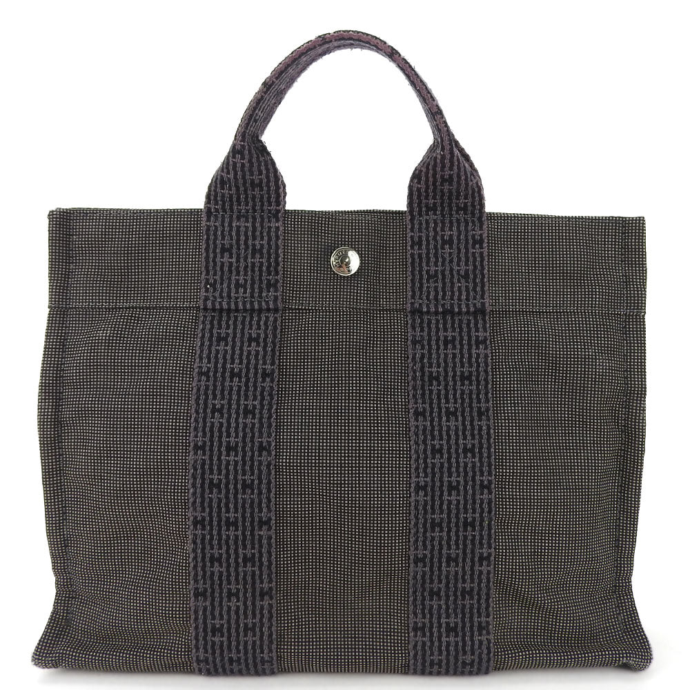 Hermes Canvas Tote Bag PM Her Line Gray