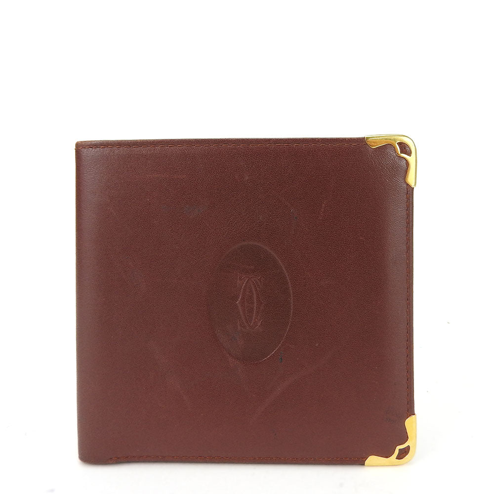 Cartier Leather Bifold Wallet Bordeaux