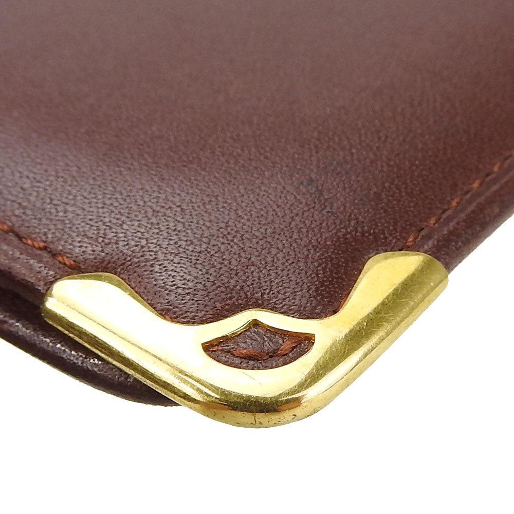 Cartier Leather Bifold Wallet Bordeaux