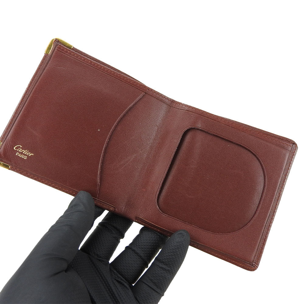 Cartier Leather Bifold Wallet Bordeaux