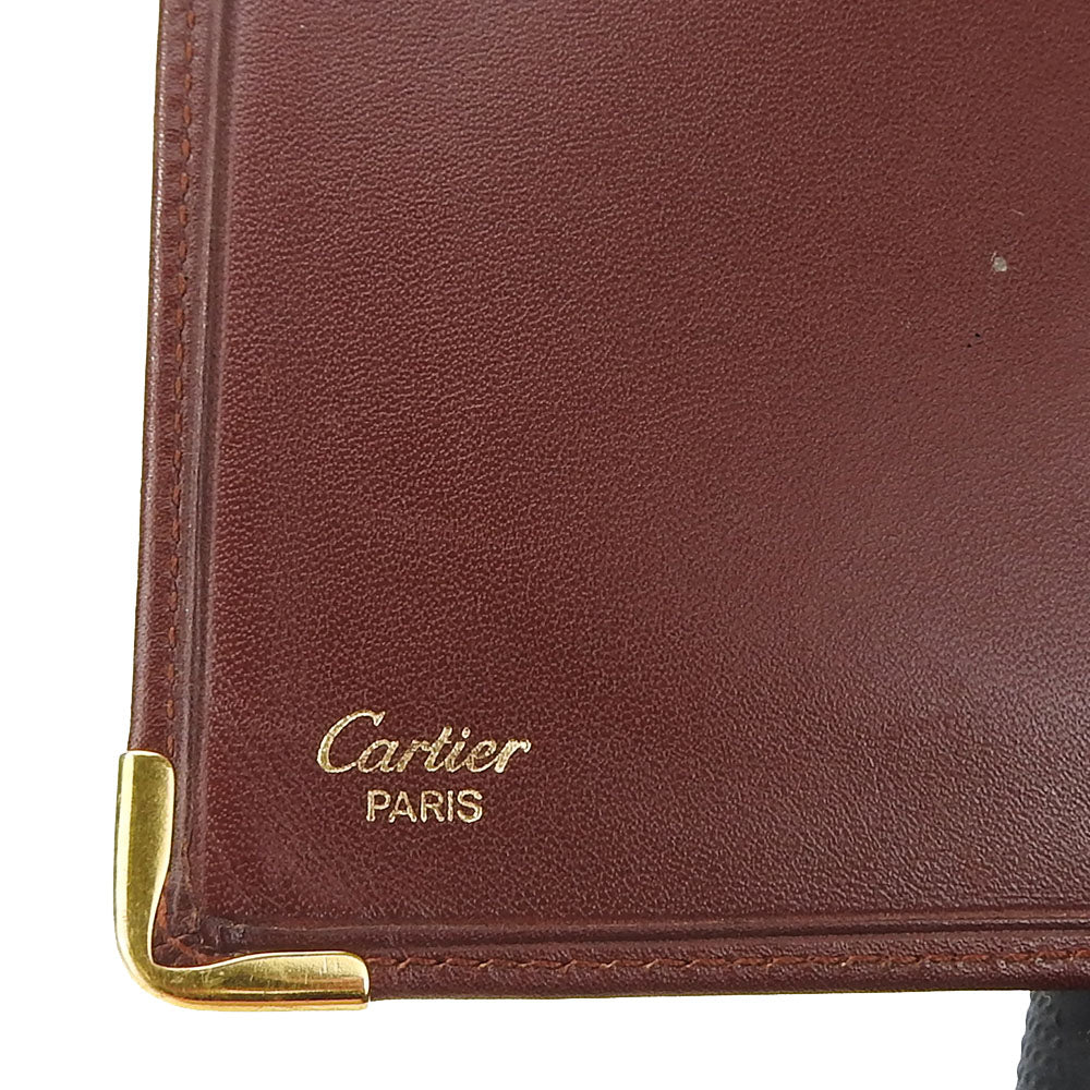 Cartier Leather Bifold Wallet Bordeaux