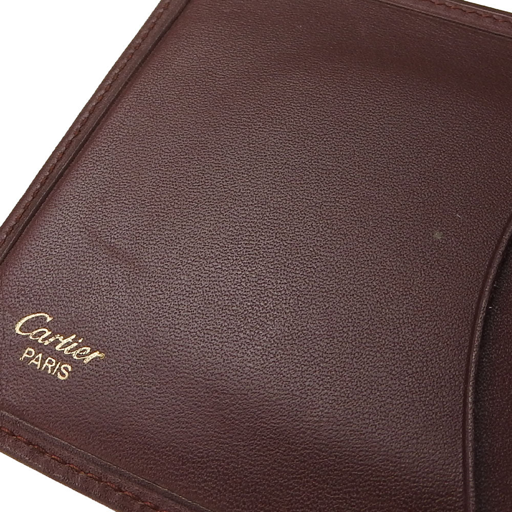 Cartier Leather Bifold Wallet Bordeaux