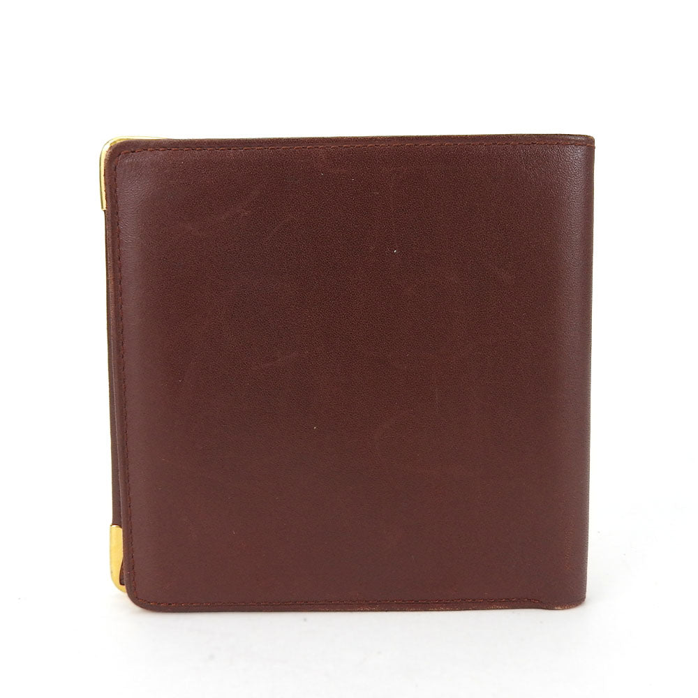 Cartier Leather Bifold Wallet Bordeaux