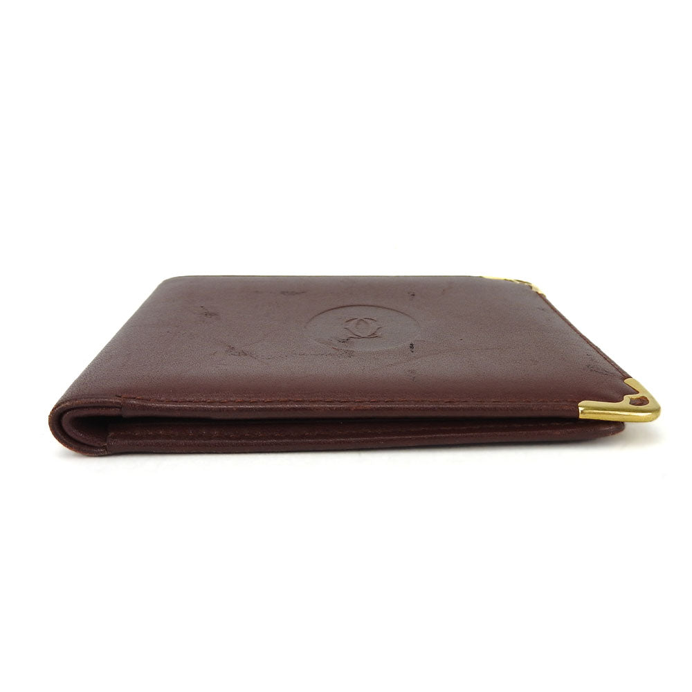 Cartier Leather Bifold Wallet Bordeaux