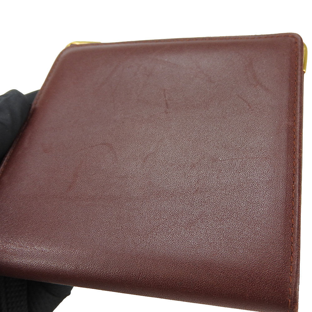 Cartier Leather Bifold Wallet Bordeaux