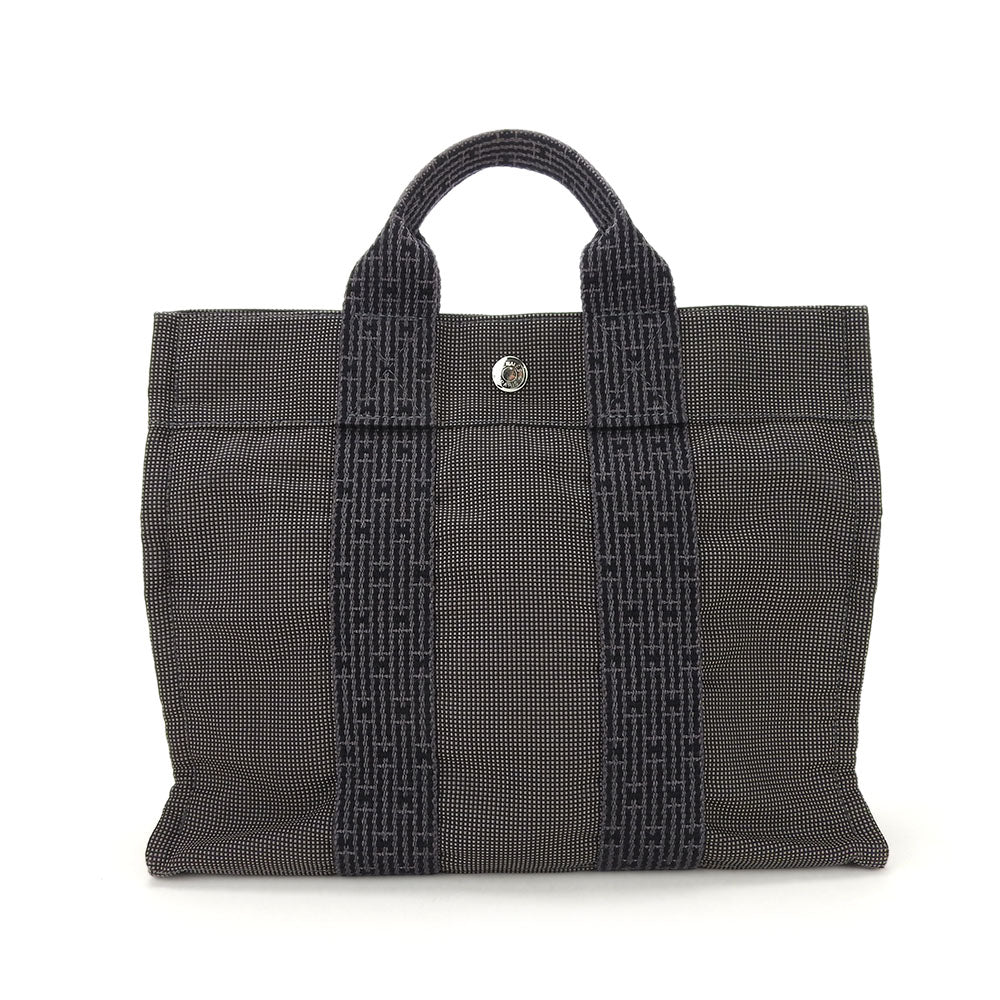 Hermes Her Line Canvas Tote Bag PM Gray