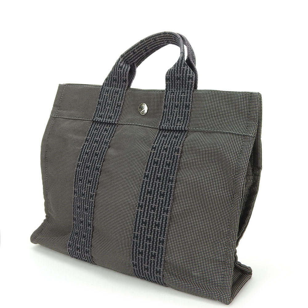 Hermes Her Line Canvas Tote Bag PM Gray