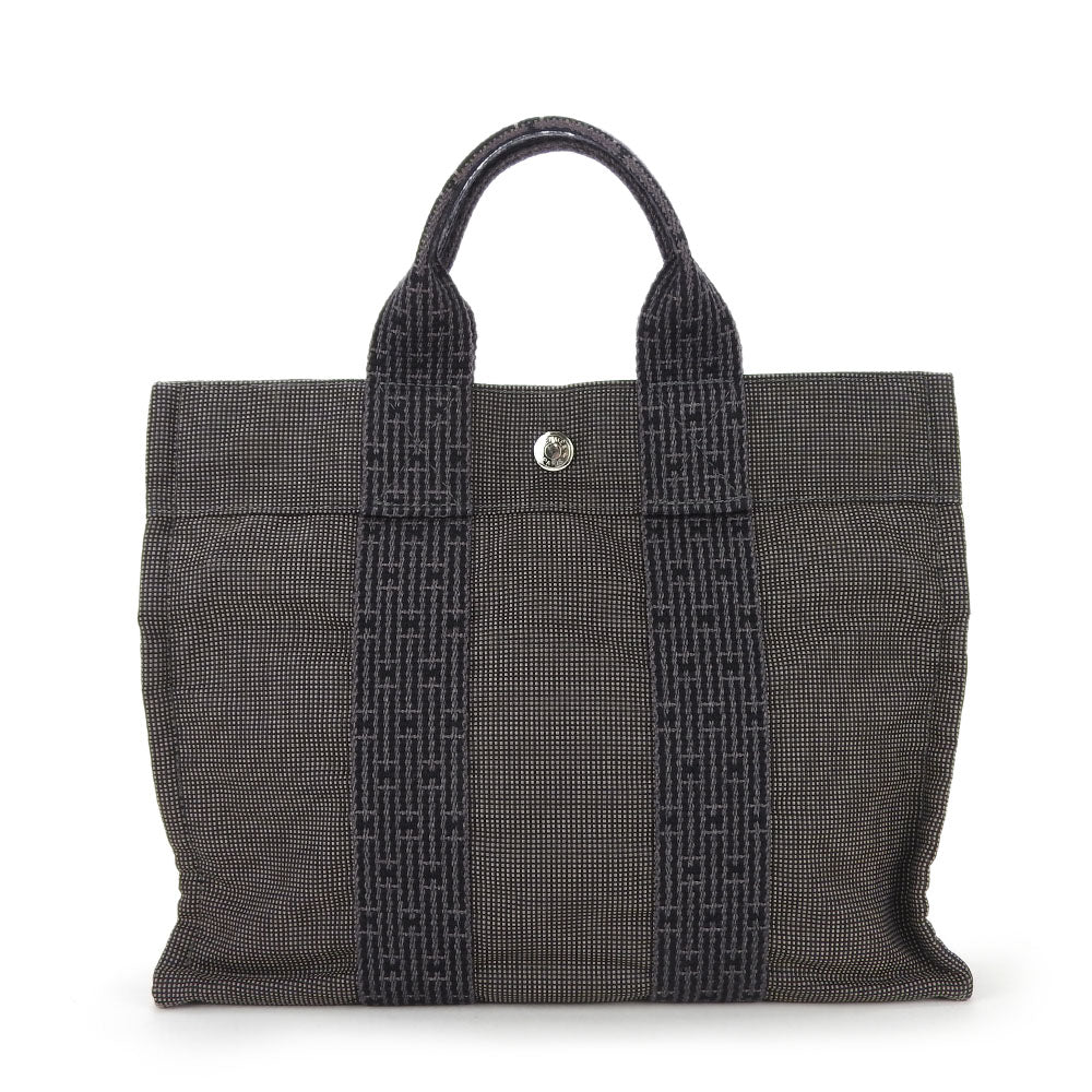 Hermes Her Line Canvas Tote Bag PM Gray