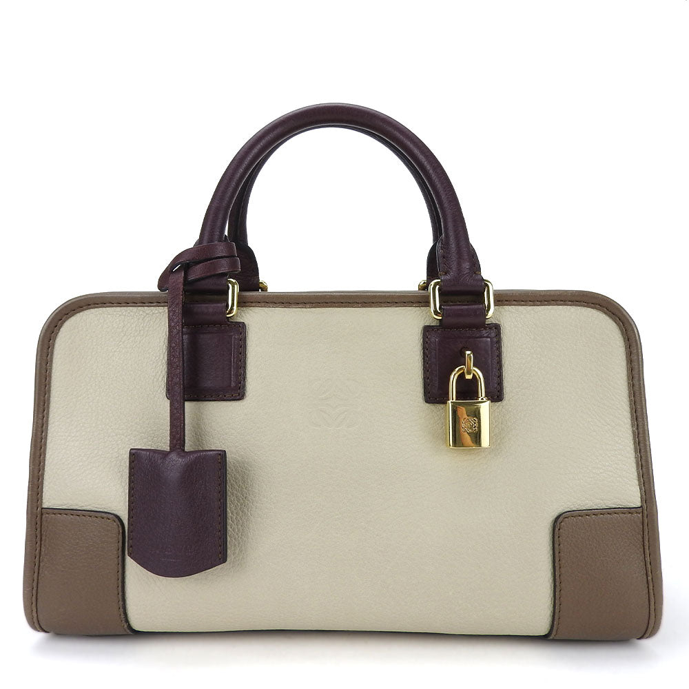 Loewe Leather Handbag Amazona 28 Beige