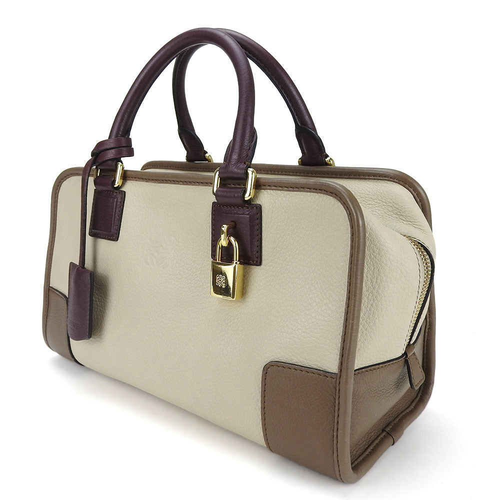 Loewe Leather Handbag Amazona 28 Beige