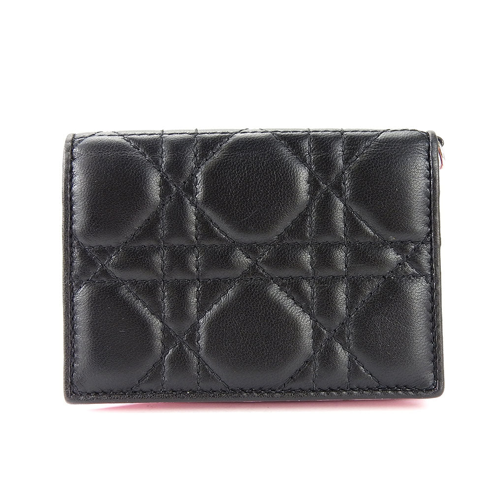 Christian Dior Leather Card Case Black