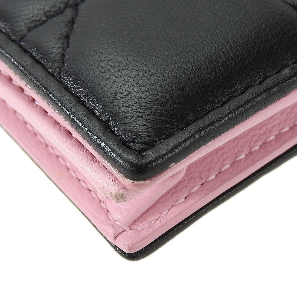 Christian Dior Leather Card Case Black