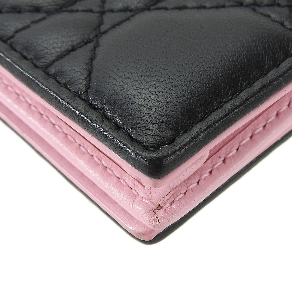 Christian Dior Leather Card Case Black