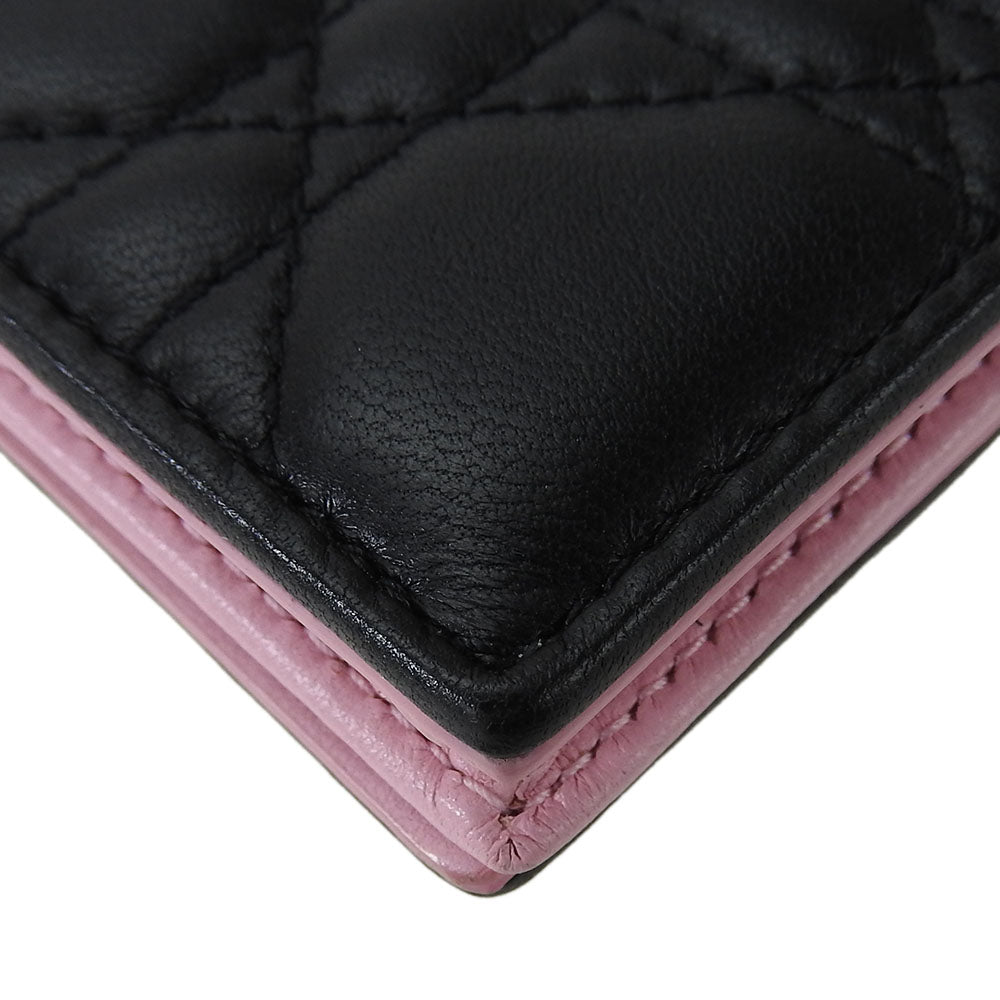 Christian Dior Leather Card Case Black