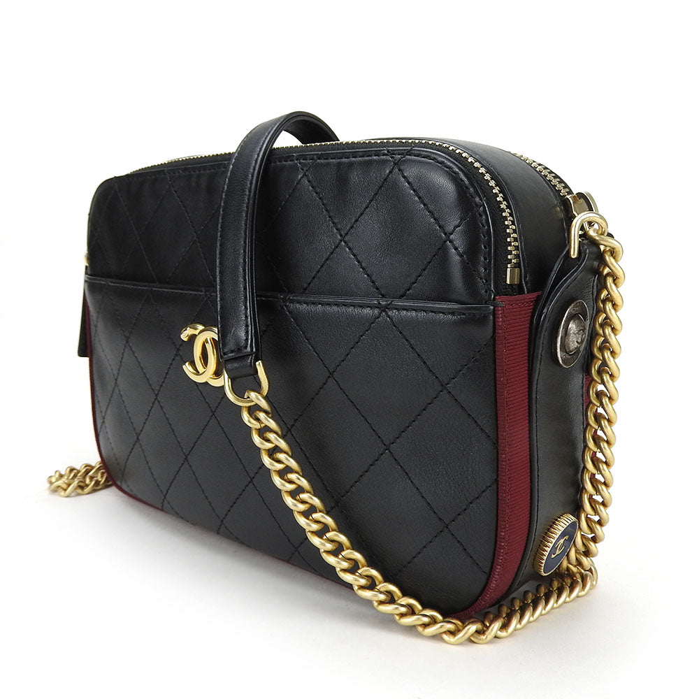 Chanel Calfskin Shoulder Camera Bag Matelasse