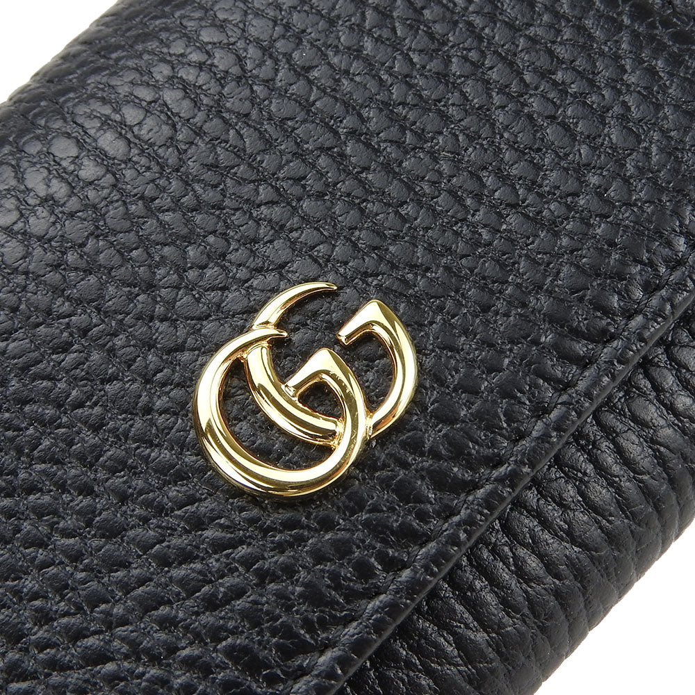 GUCCI GG Marmont Leather Tri-fold Wallet Black