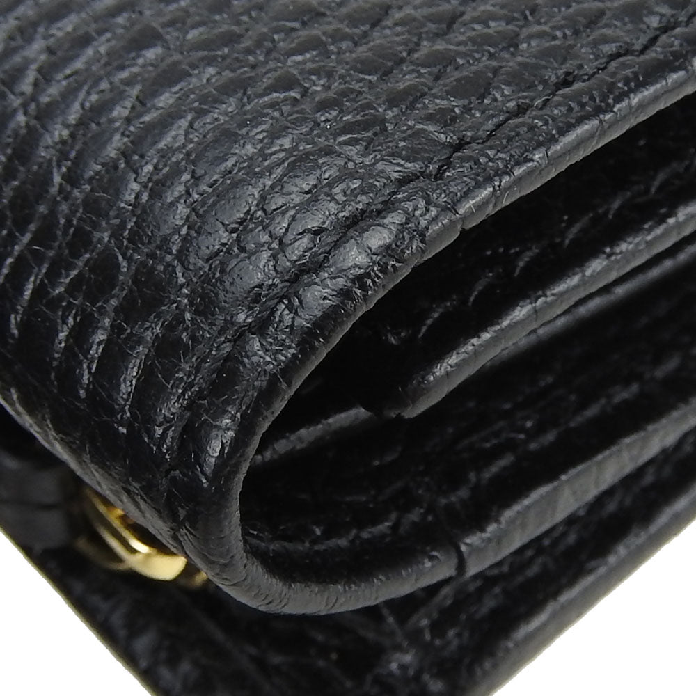 GUCCI GG Marmont Leather Tri-fold Wallet Black