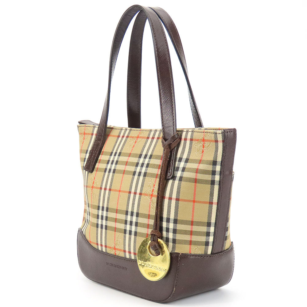 Burberry Nova Check Canvas Leather Mini Handbag Beige