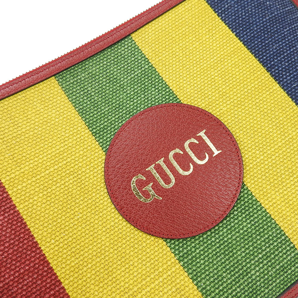 GUCCI Clutch Bag Canvas Leather Baiadera