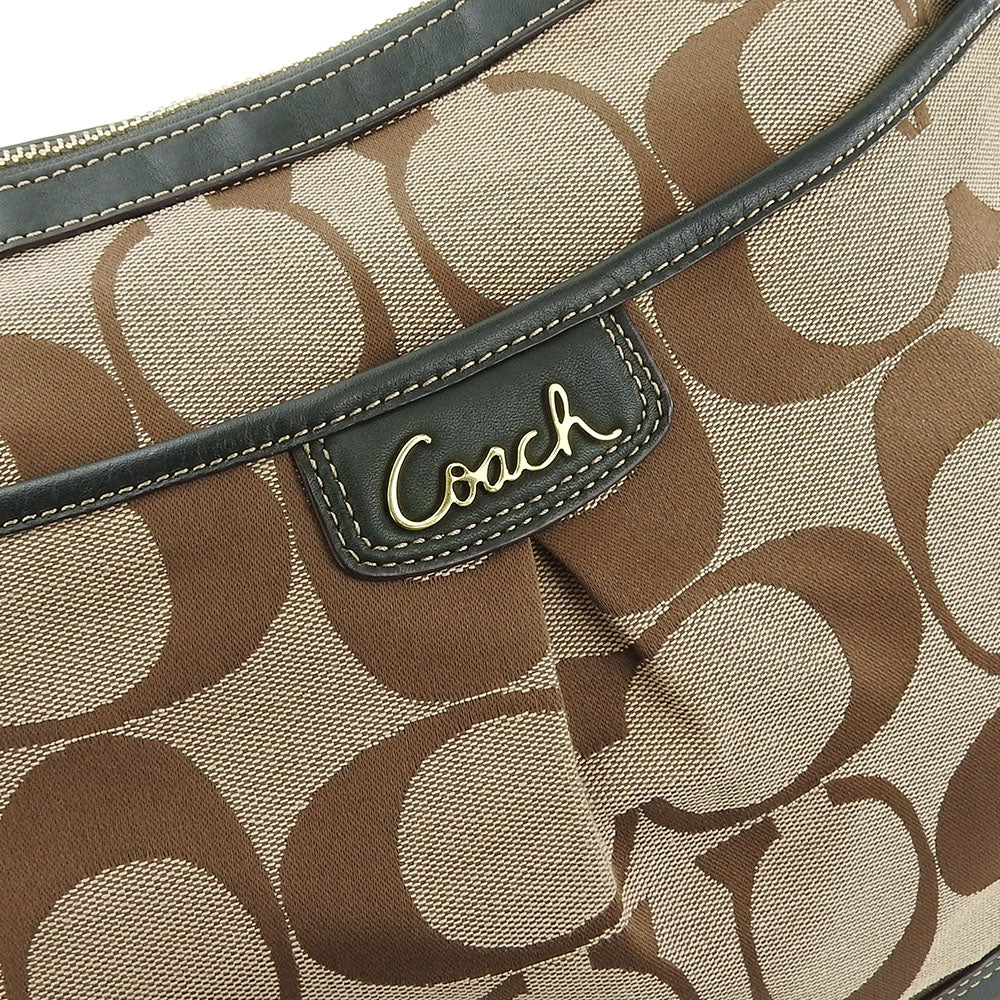 USED COACH Canvas Leather Shoulder Bag F19727