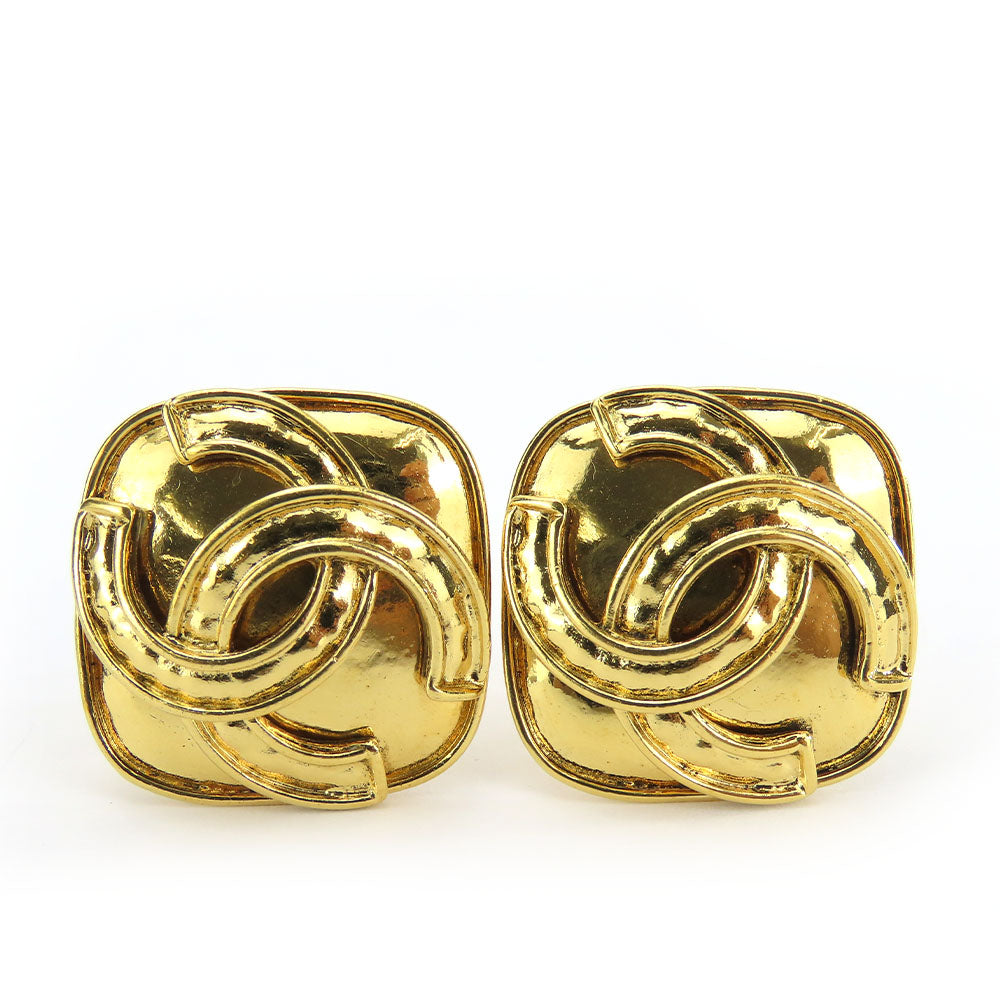 Chanel Coco Mark Gold Metal Earrings