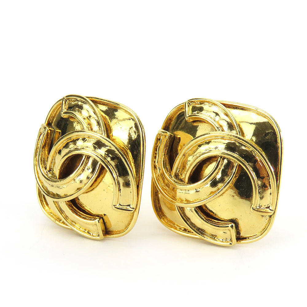 Chanel Coco Mark Gold Metal Earrings