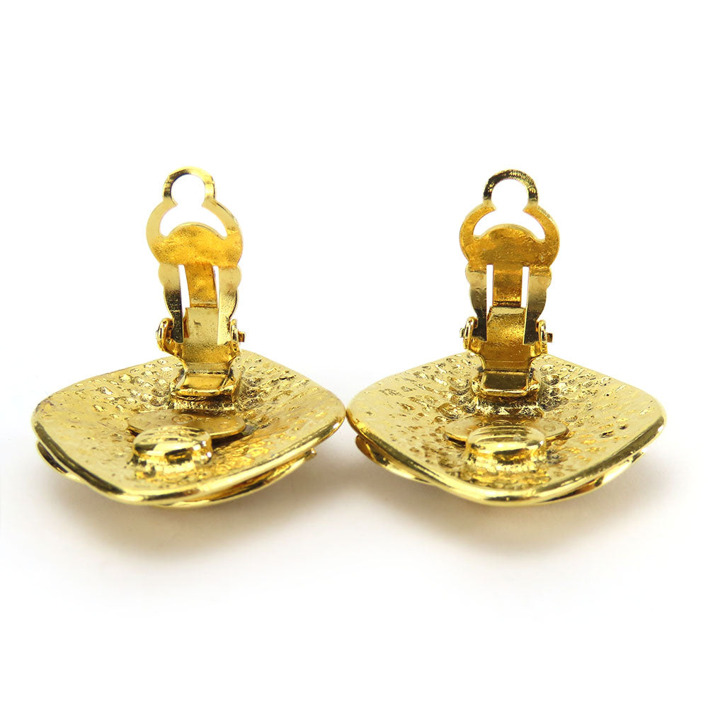 Chanel Coco Mark Gold Metal Earrings