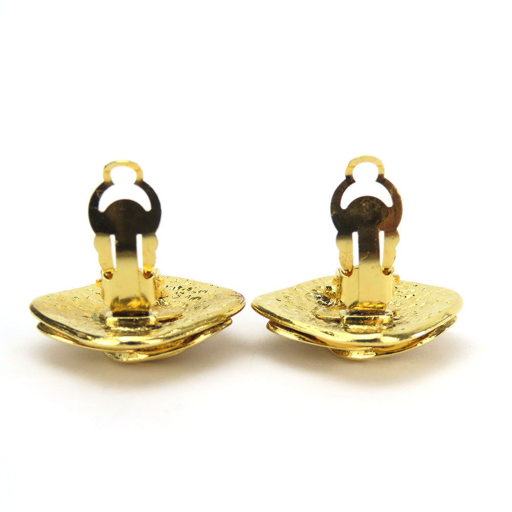 Chanel Coco Mark Gold Metal Earrings