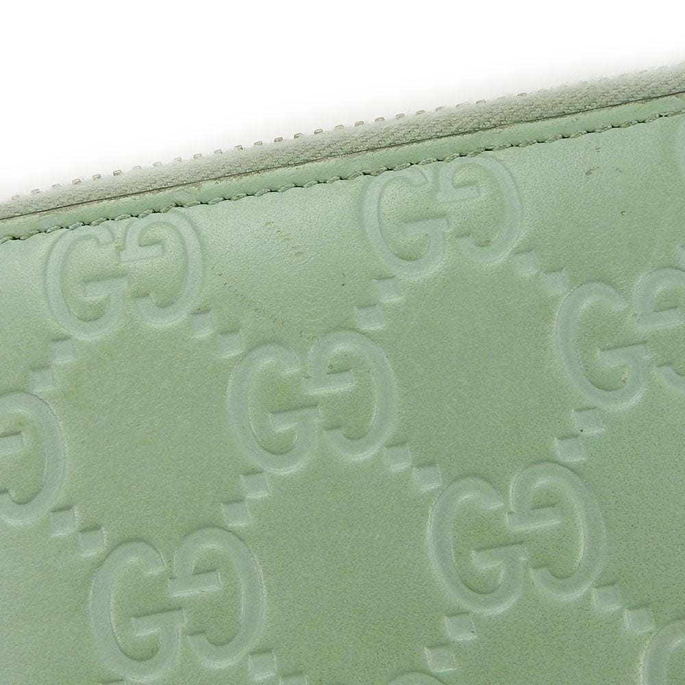 GUCCI Zip Around Wallet Sima Leather Mint Green