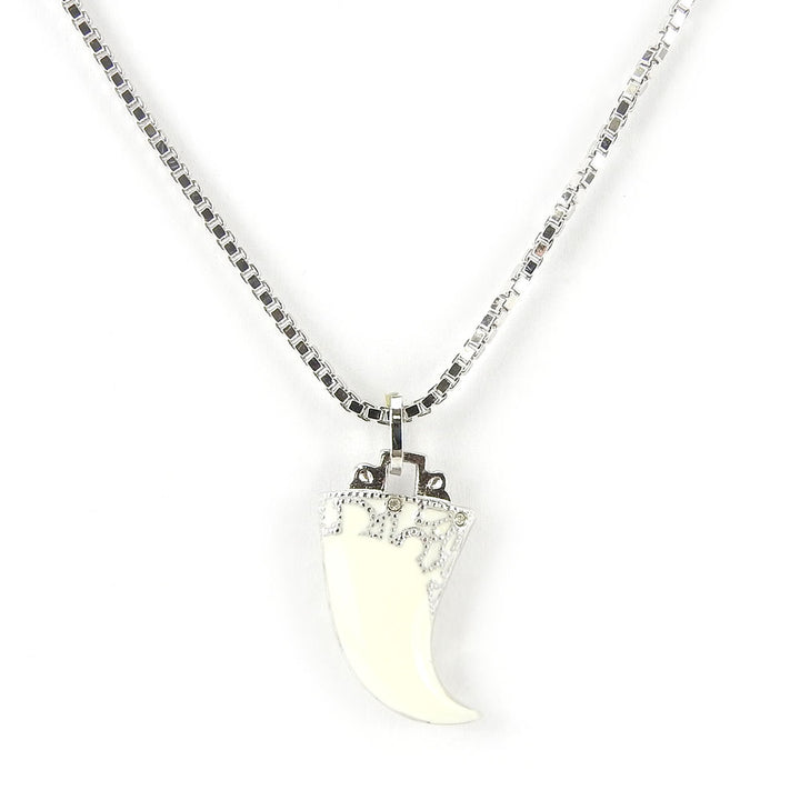 Christian Dior Silver Necklace Fang Motif