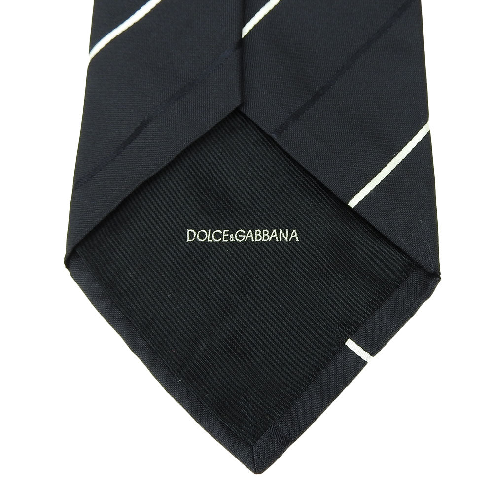 Dolce & Gabbana Silk Tie Black White