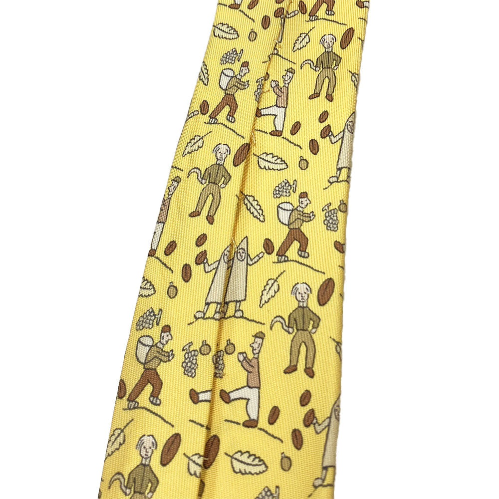 Hermes Silk Tie Yellow Business