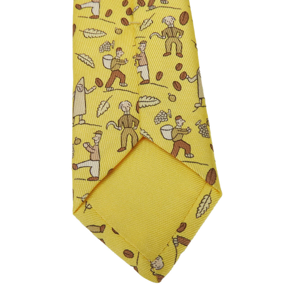 Hermes Silk Tie Yellow Business