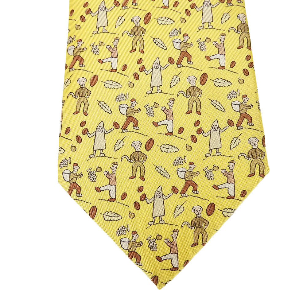 Hermes Silk Tie Yellow Business