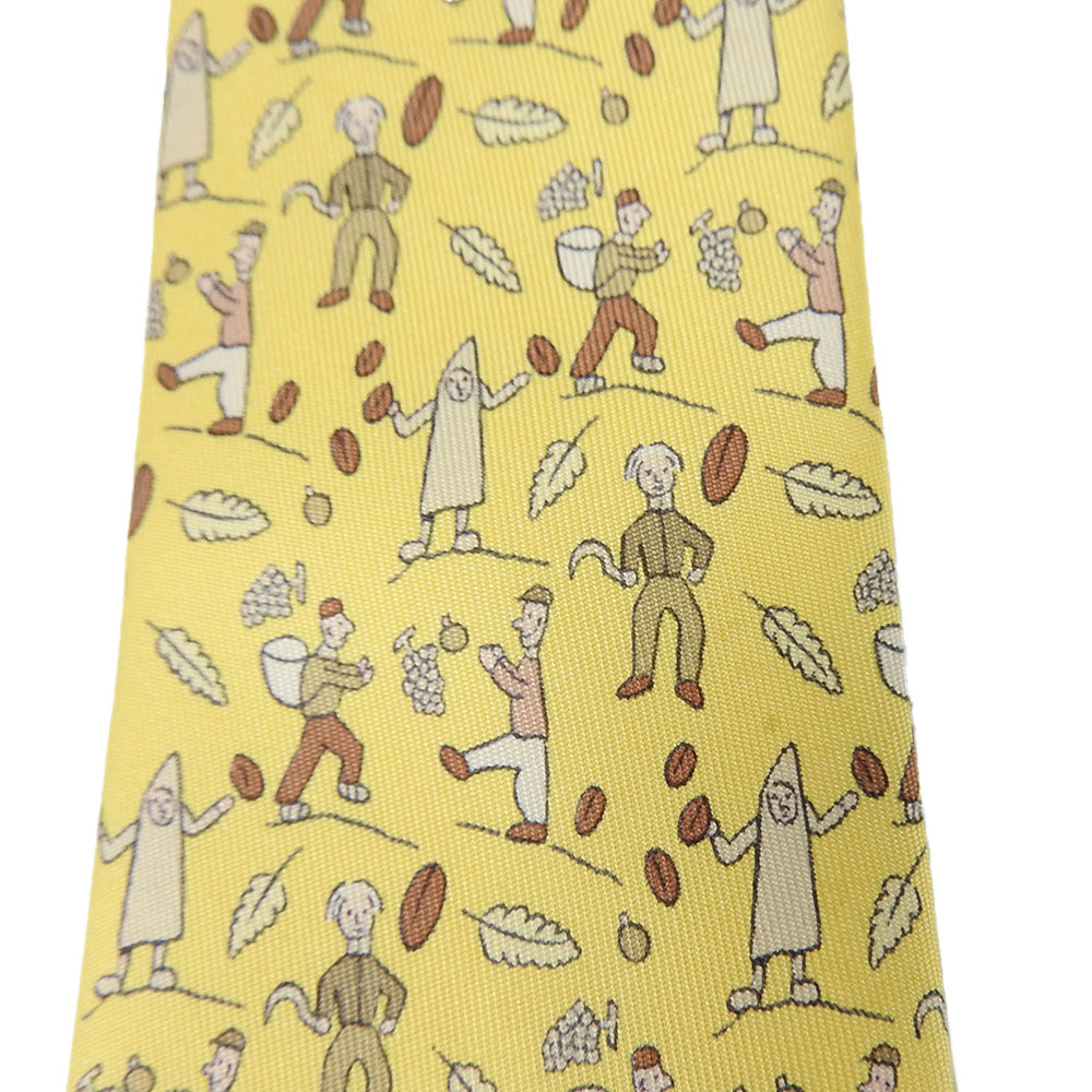 Hermes Silk Tie Yellow Business