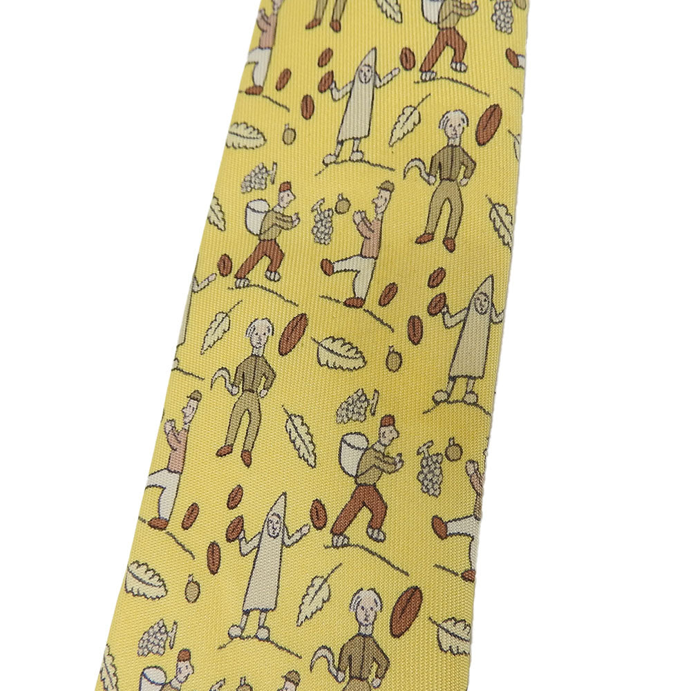 Hermes Silk Tie Yellow Business