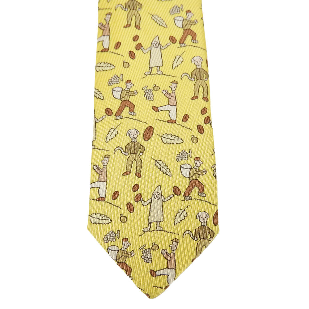 Hermes Silk Tie Yellow Business